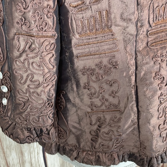 Agora Ruffle Jacket with Jewel Accents - Medium NWOT - Picture 3 of 5